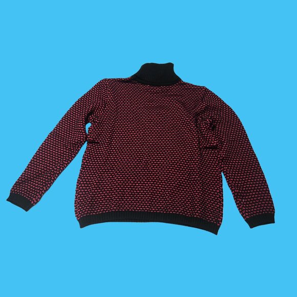 Karen Scott Turtle Neck Sweater sz L – Winter Red Jersey Knit, New with Tags - Picture 2 of 4